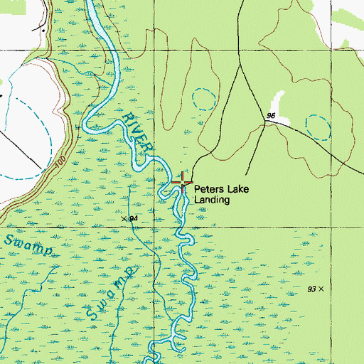 Topographic Map of Peters Lake Landing, NC