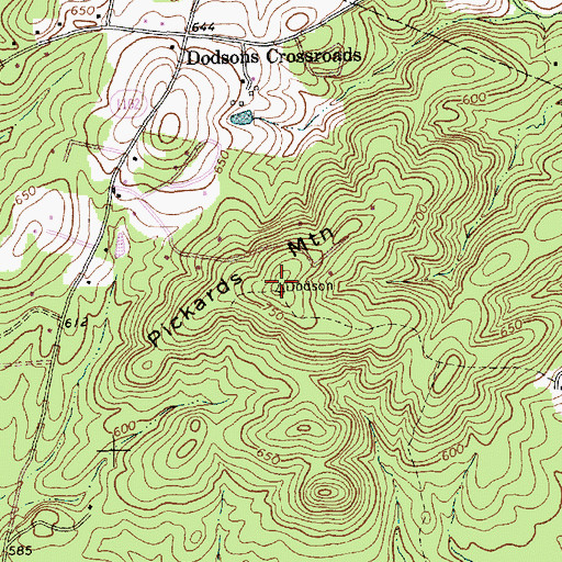 Topographic Map of Pickards Mountain, NC