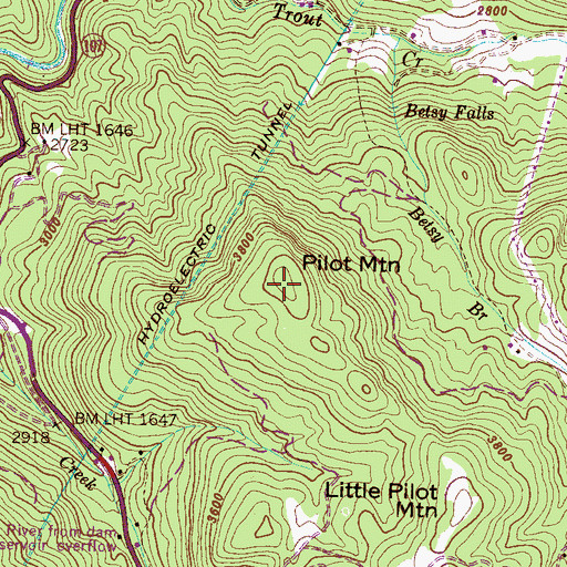 Topographic Map of Pilot Mountain, NC
