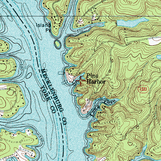 Topographic Map of Pine Harbor, NC