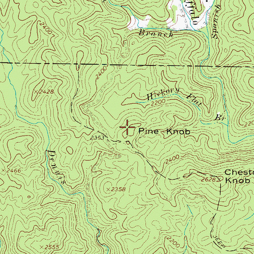 Topographic Map of Pine Knob, NC