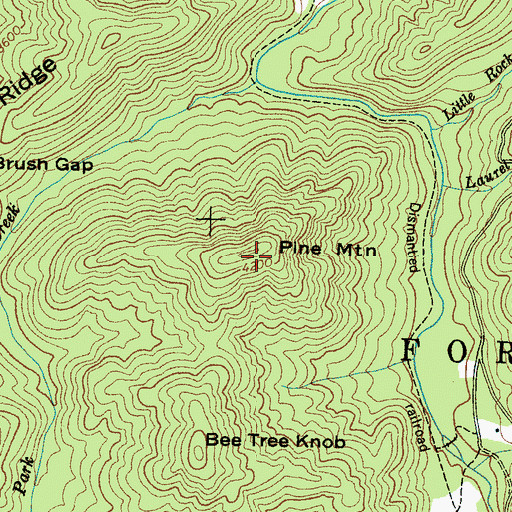 Topographic Map of Pine Mountain, NC