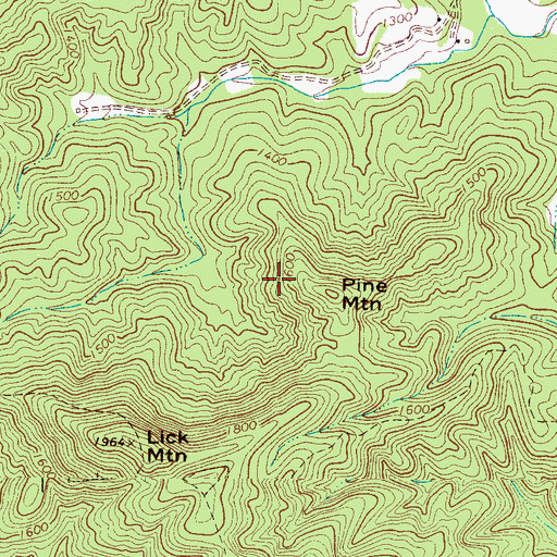 Topographic Map of Pine Mountain, NC