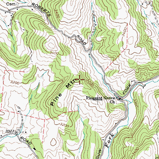 Topographic Map of Pine Mountain, NC