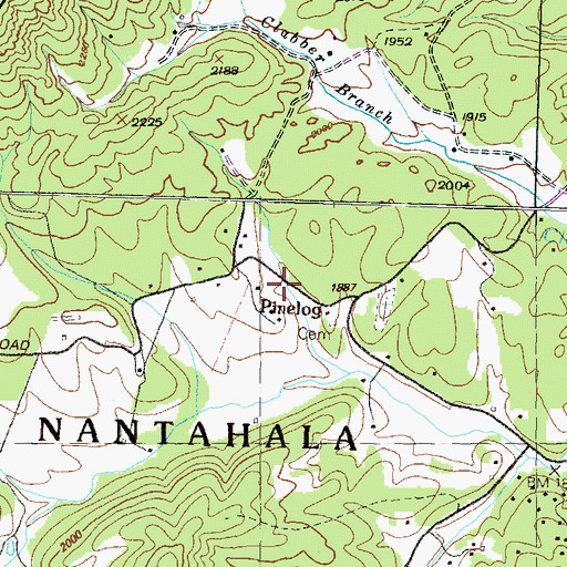 Topographic Map of Pinelog, NC