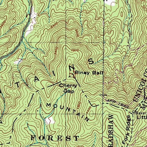 Topographic Map of Piney Ball, NC