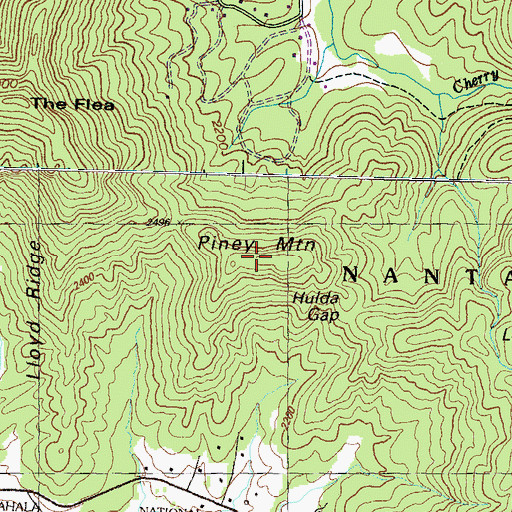 Topographic Map of Piney Mountain, NC