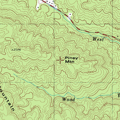 Topographic Map of Piney Mountain, NC