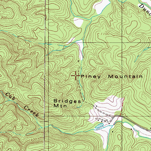 Topographic Map of Piney Mountain, NC