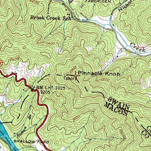 Topographic Map of Pinnacle Knob, NC
