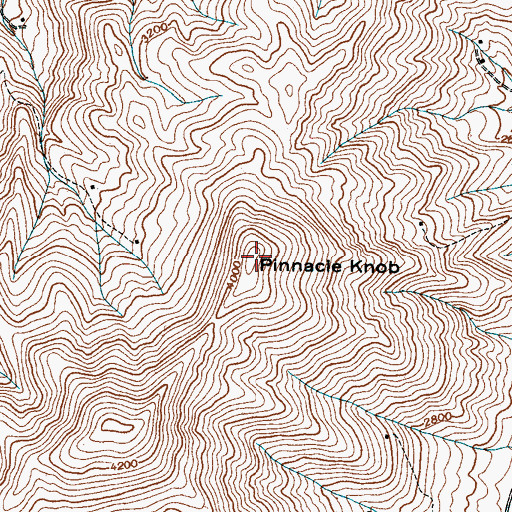 Topographic Map of Pinnacle Knob, NC