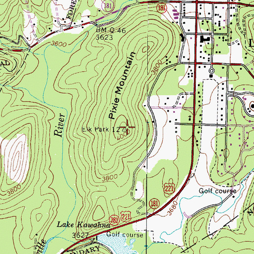 Topographic Map of Pixie Mountain, NC