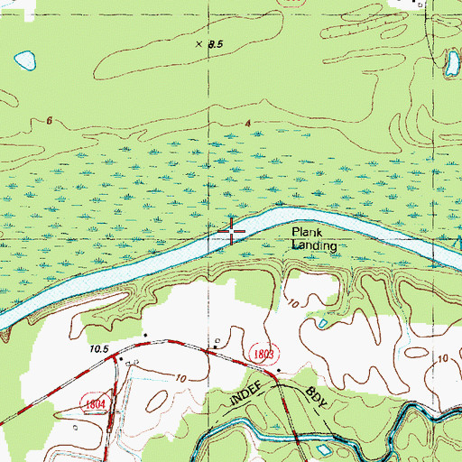 Topographic Map of Plank Landing, NC