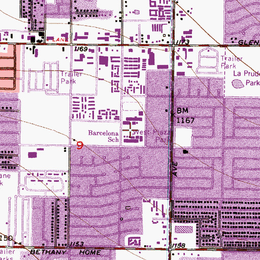 Topographic Map of Barcelona Middle School, AZ