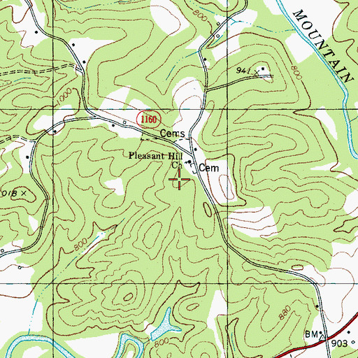 Topographic Map of Pleasant Hill Church, NC