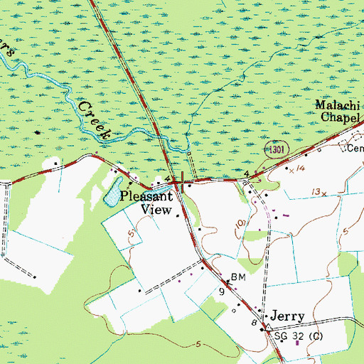 Topographic Map of Pleasant View, NC