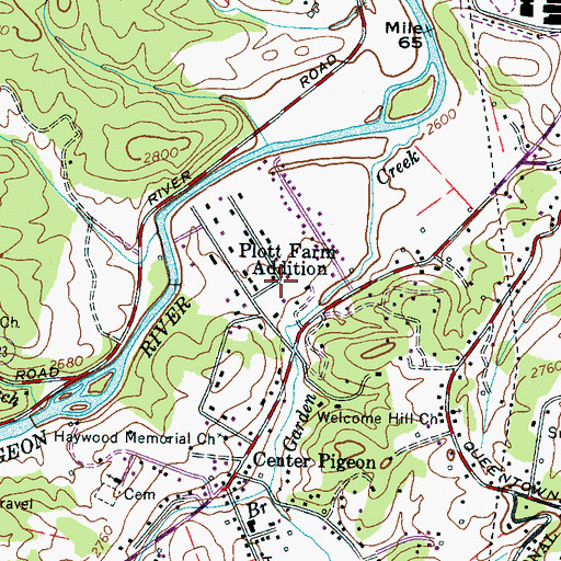 Topographic Map of Plott Farm Addition, NC
