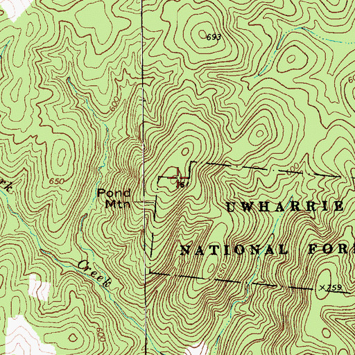 Topographic Map of Pond Mountain, NC