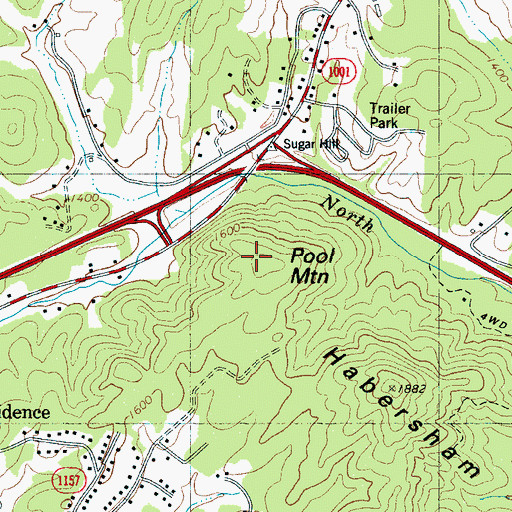 Topographic Map of Pool Mountain, NC