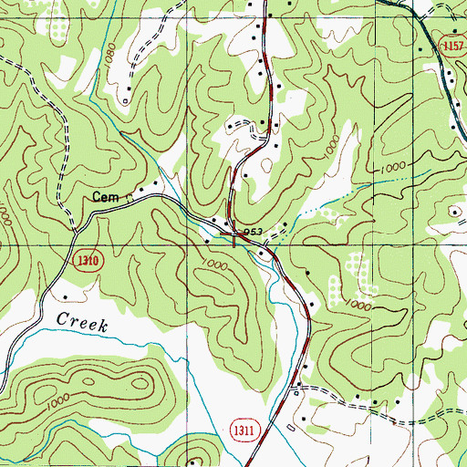Topographic Map of Poplar Grove, NC
