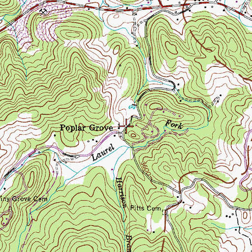 Topographic Map of Poplar Grove, NC