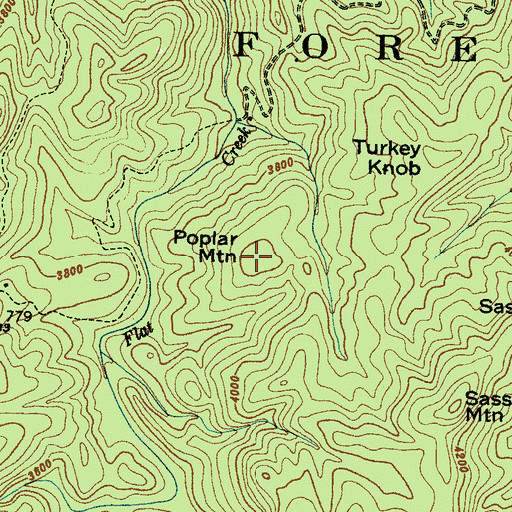 Topographic Map of Poplar Mountain, NC