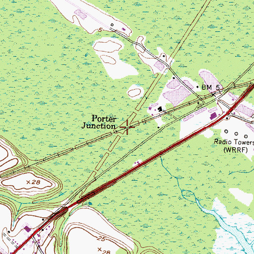 Topographic Map of Porter Junction, NC
