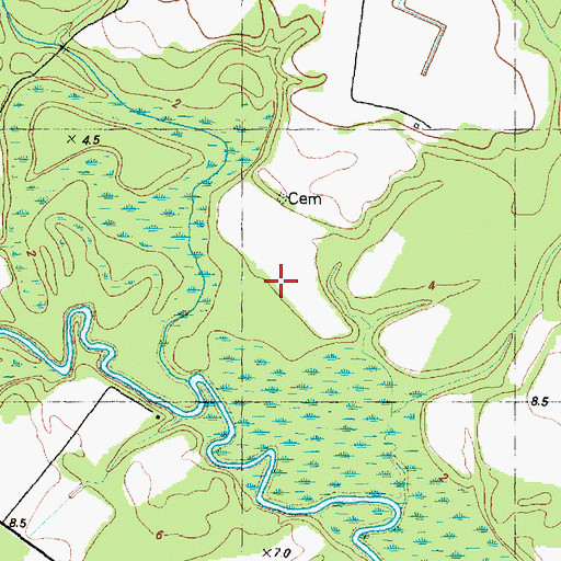 Topographic Map of Posque Landing, NC