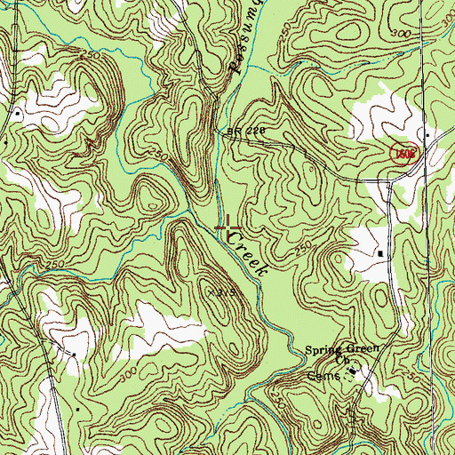 Topographic Map of Possumquarter Creek, NC