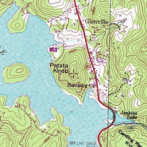 Topographic Map of Potato Knob, NC