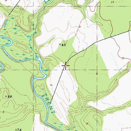 Topographic Map of Prettyman Landing, NC
