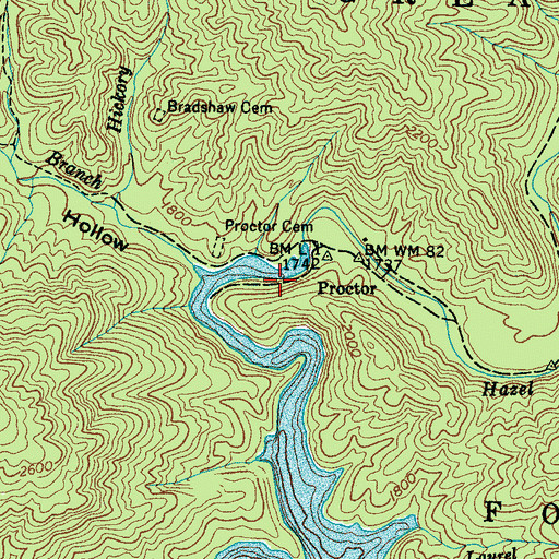 Topographic Map of Proctor, NC