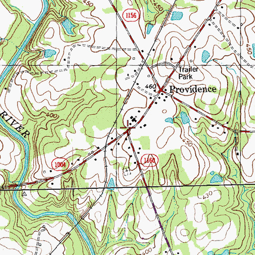 Topographic Map of Providence, NC