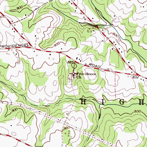Topographic Map of Providence Church, NC