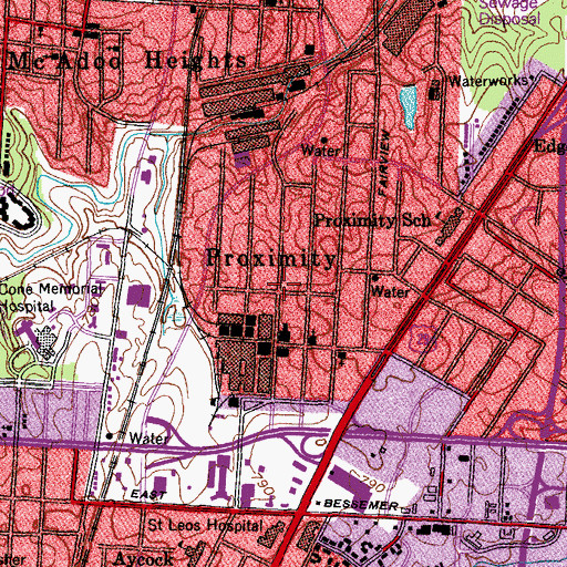 Topographic Map of Proximity, NC