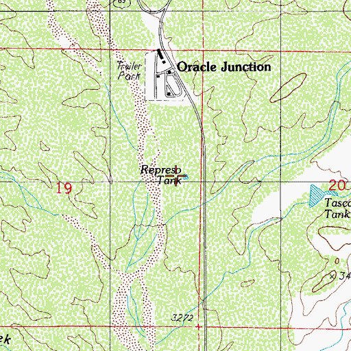 Topographic Map of Represo Tank, AZ