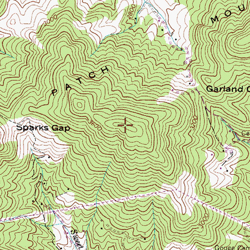 Topographic Map of Pumpkin Patch Mountain, NC