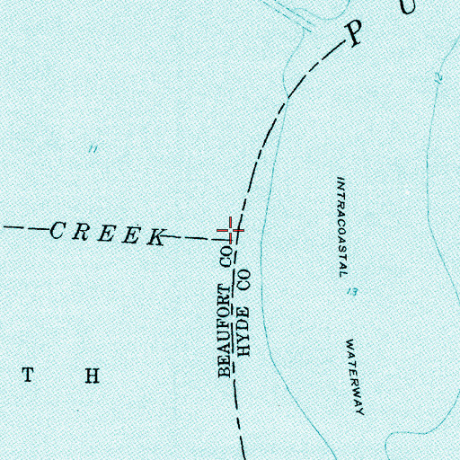 Topographic Map of Pungo Creek, NC