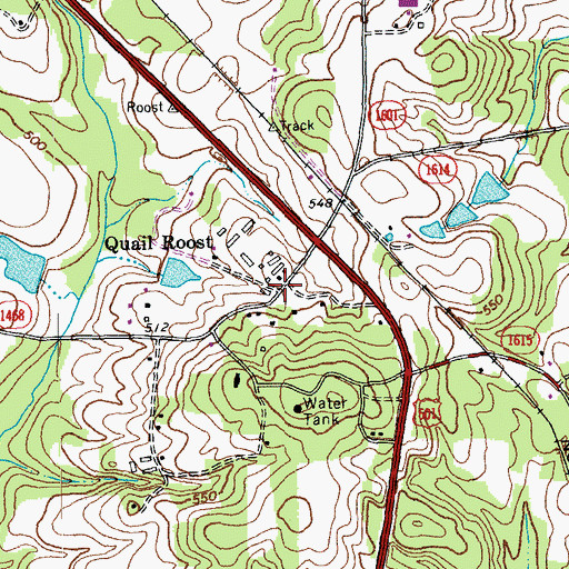 Topographic Map of Quail Roost, NC