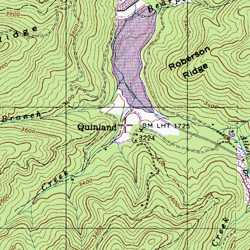 Topographic Map of Quinland, NC