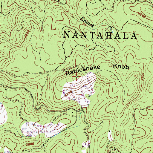 Topographic Map of Rattlesnake Knob, NC