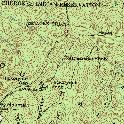 Topographic Map of Rattlesnake Knob, NC