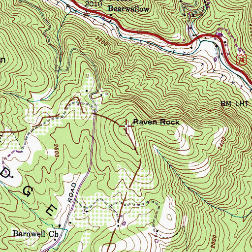 Topographic Map of Raven Rock, NC