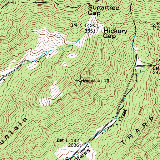 Topographic Map of Razor Mountain, NC