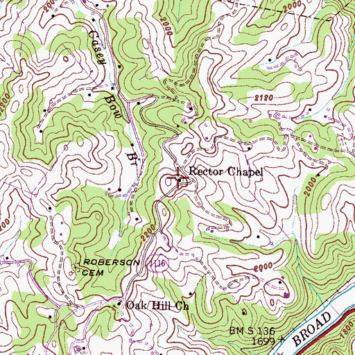 Topographic Map of Rector Chapel, NC