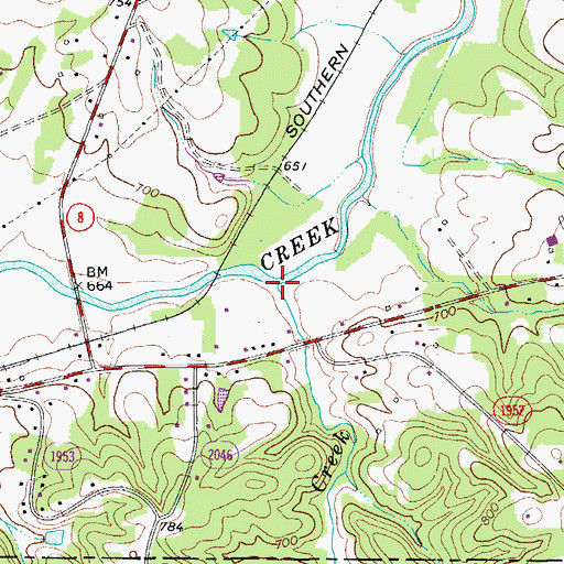 Topographic Map of Red Bank Creek, NC
