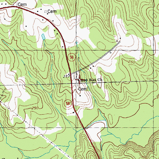 Topographic Map of Red Bud Church, NC