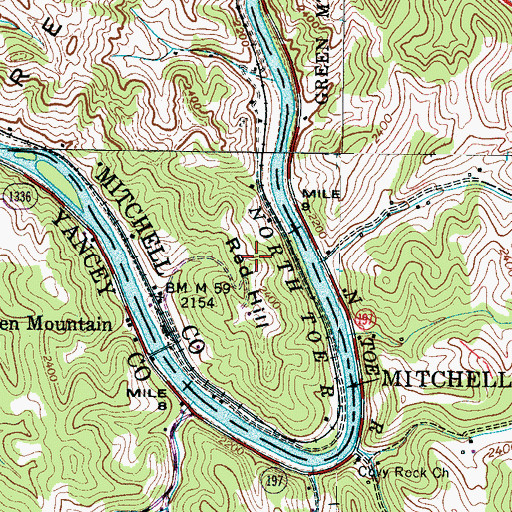 Topographic Map of Red Hill, NC