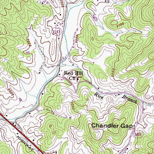 Topographic Map of Red Hill Church, NC