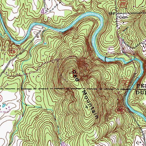Topographic Map of Red Mountain, NC